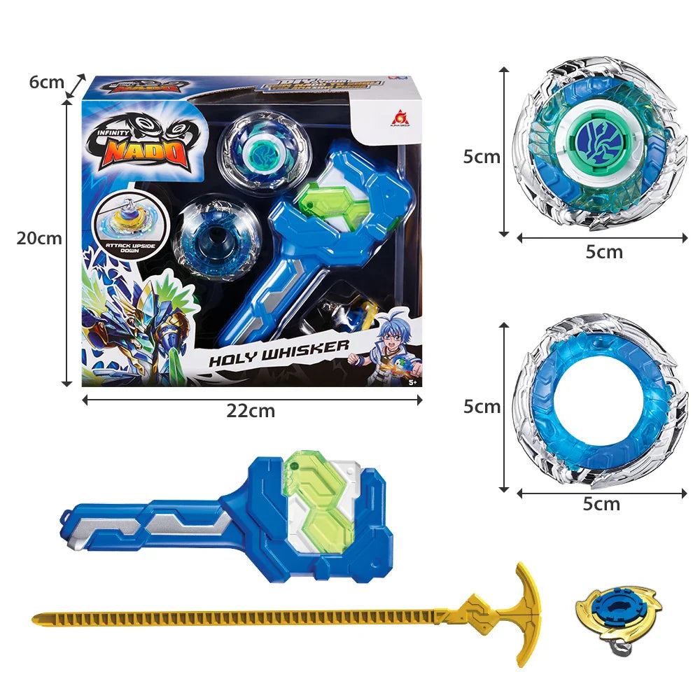 Infinity Nado 3 Athletic Series-Super Whisker Spinning Top Gyro With interchangeable Stunt Tip Metal Ring Launcher Anime Kid Toy