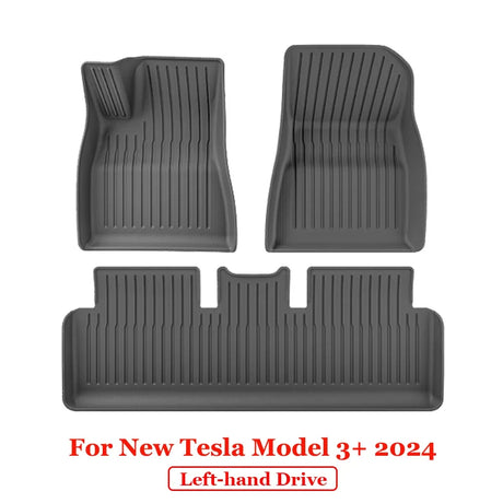 For 2024 New Tesla Model 3 Highland Floor Mats TPE All Weather Front Rear Cargo Liner Mat, Waterproof Anti-Slip Mats Accessories