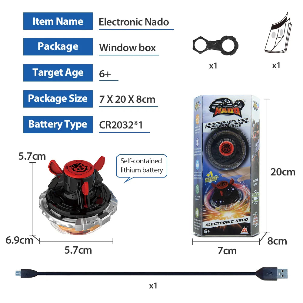 Infinity Nado 3 Original Electronic Boxing Bear Infrared Controller Gyro Metal Ring Spinning Top Auto-Spin Kids Anime Toy