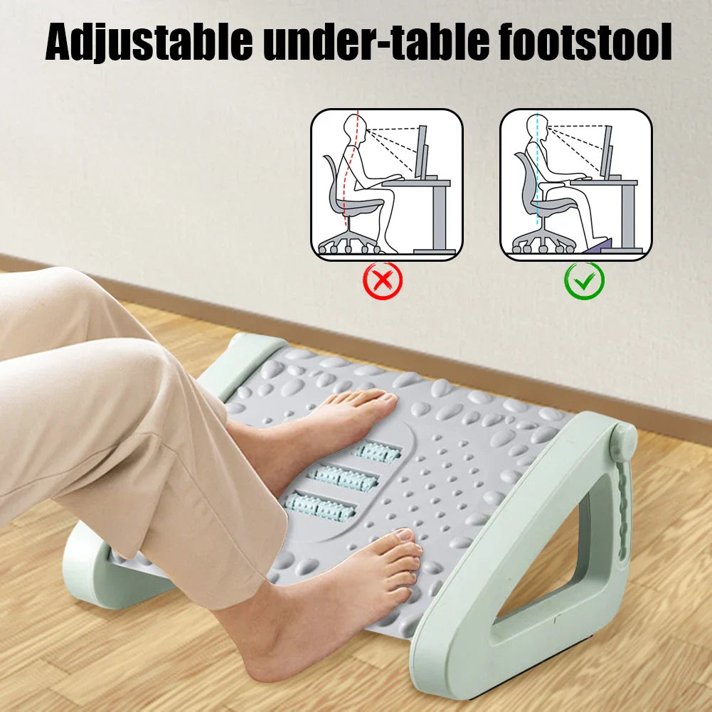 Feet Stool Chair Under Desk Footrest Foot Resting Stool with Massage Ergonomic Office Footrest Under Desk Height Adjustable