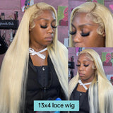 30 32 Inch 613 Honey Blonde 13x4 HD Lace Front Human Hair Wigs 250 Density Straight HD Transparent Frontal Wig For Women on sale