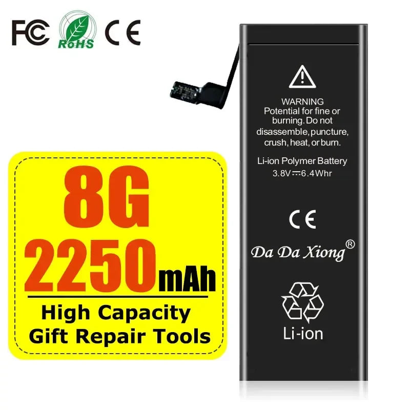 High Capacity Battery For iPhone 4 4S 5 5S 5C SE 2020 6 6S 7 8 SE2 Plus X XR XS 11 Pro Max Mobile Phone Pack New 0 Cycle Seal