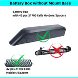 70 pcs 18650 cells Ebike Battery Box 36v 48v 52v Reention Kirin Side Open Release Electric Bike Battery Case with Cells Holder