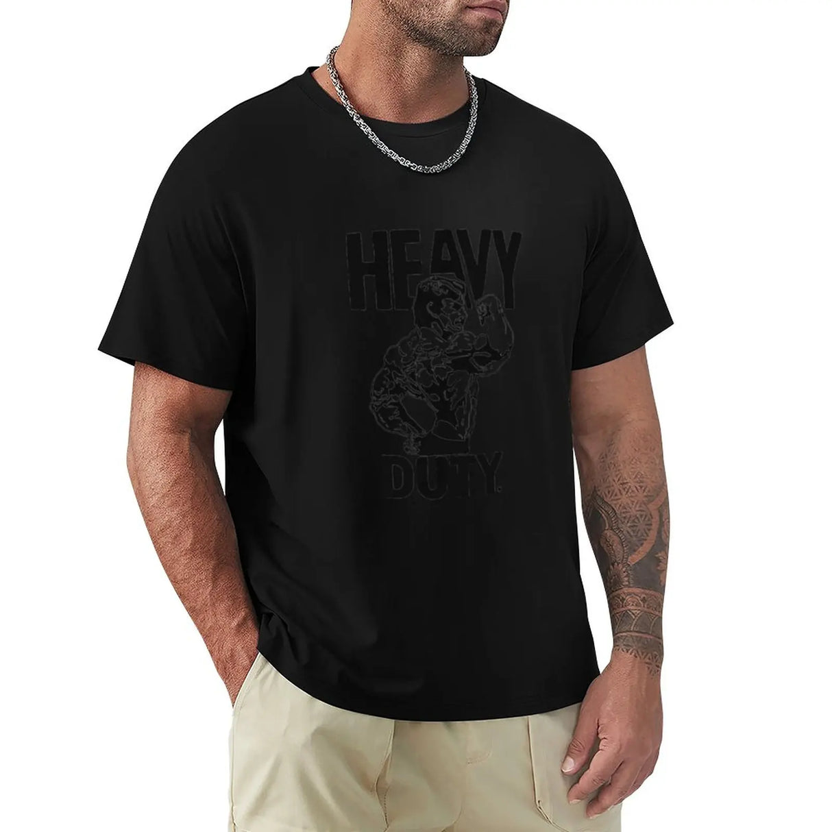 Mike Mentzer Heavy Duty Logo T-Shirt plain t-shirt black t shirts mens clothing