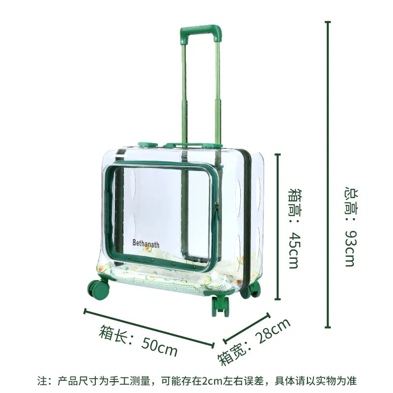 Clear Animal Cats Carriers Pet Trolley Stroller Pocket Travel Cats Carriers Wheels Suitcase Maleta Para Gatos Cats Products