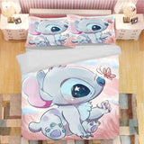 Stitch Bedding Set Cute Printed Cartoon Quilt Cover Duvet Cover Comforter Sets King Size 100% Polyester