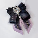 Korean Women's Lolita Bow Tie Brooch Fashion Cosplay Party Suit Shirt Original Handmade Jewelry Gifts Ribbon Collar Flowers Pins