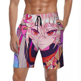 Genshin Impact Board Shorts Summer Anime Print Running Beach Short Pants Men Breathable Classic Custom Large Size Beach Trunks