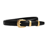 105cm Female Fashion Belt Simple Metal Buckle Belt for Women Black Suit Jeans Clothing Cowhide Waistband Accessories