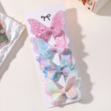 2/4/5Pcs Girls Cute Sequins Double Butterfly Hair Clip Bow Hairpins DIY Headwear Bow Decor Hairgrip Children Hair Accessories