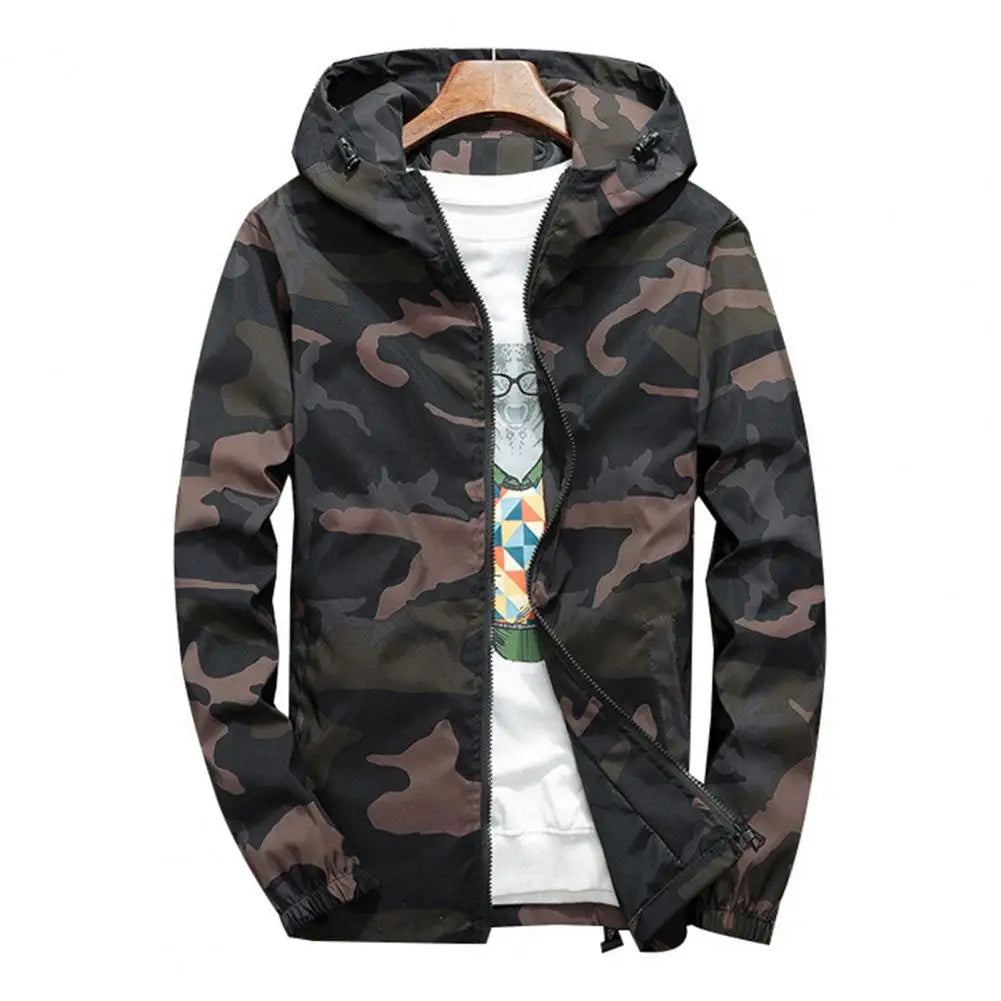 Winter Men Coat Camouflage Zipper Long Sleeves Jackets Soft Cold-proof Hooded Male Spring Jackets Thick Keep Warm Outerwear