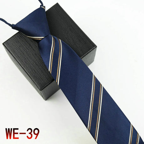 New Suit Business Zipper Tie for Man 48*7cm 1200 Pins High-end Polyester Neck Tie Striped Solid Color Grid Flower Ties