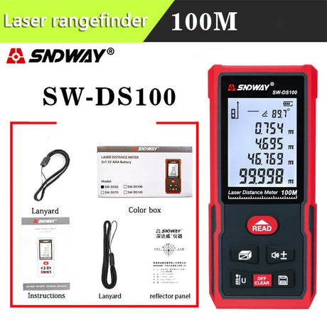 SNDWAY Laser Distance Meter Digital Rangefinder Mini Laser Tape Measure Range Finder Professional M/In/Ft Laser Measuring Meter