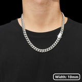 Hip Hop PVD Plated Stainless Steel Necklace Snap Clasp Men Miami Cuban Link Chain Jewelry For Girls Gift Free Laser Logo