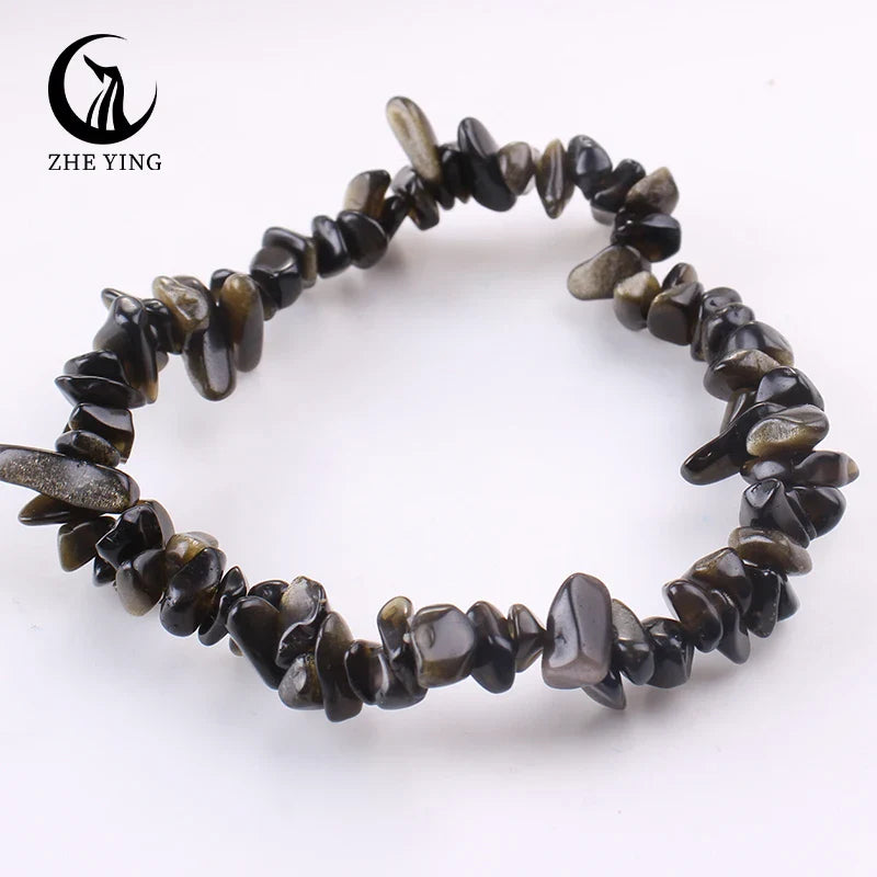 Stretch Natural 5-8mm Chips Bead Bracelet Healing Crystal Energy Fashion Jewelry for Women Men Girl Birthday Gift