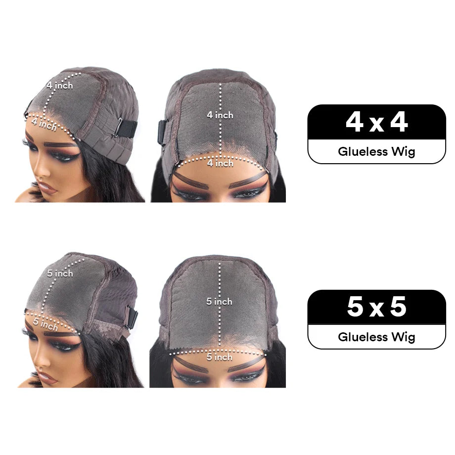 Glueless Wig Human Hair Ready To Wear For Black Women Brazilian 40 Inch Straight 4X4 5x5 Closure Pre Cut Preplucked Wigs