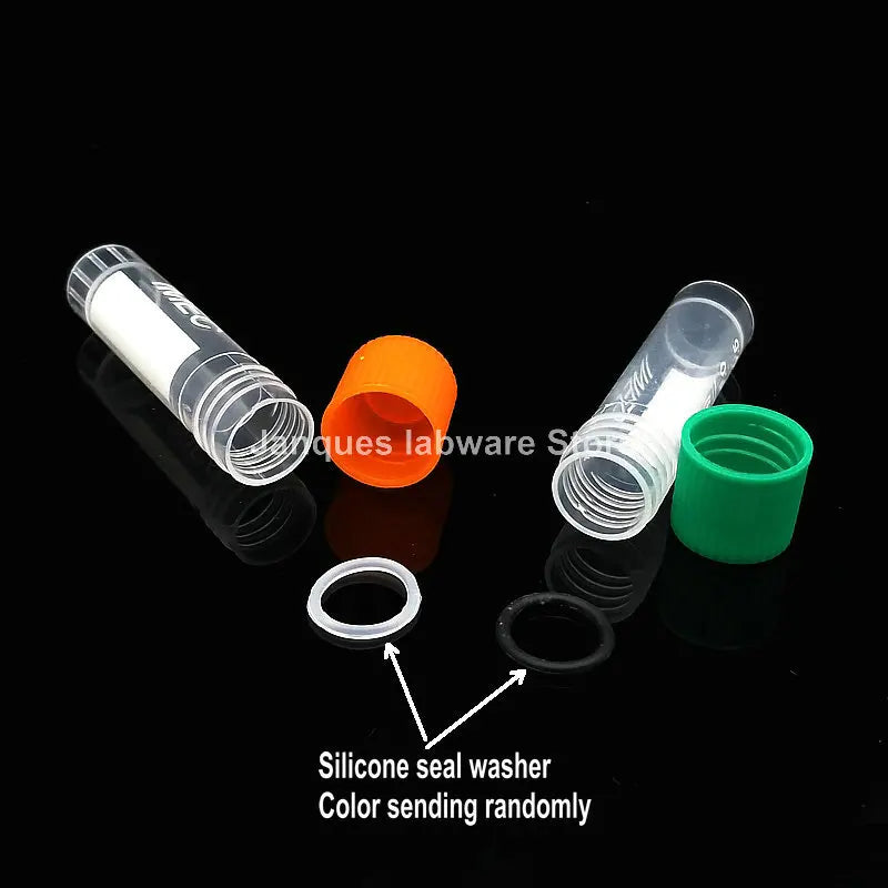 500pcs/lot Lab 1.8ml plastic Cryo Tubes Cryovial with silicone gasket,freeze pipe with color cap, storage sample tube with scale