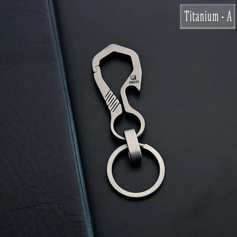 High-End Titanium Keychain Luxury Men Car Key Chain Key Ring Ultra Lightweight EDC Carabiner Holder The Best Gift For Men