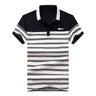 2023 New Summer Men Classic Striped Polo Mens Cotton Short-Sleeved Embroidered Business Casual Hot Polo Shirt Male Dropshipping