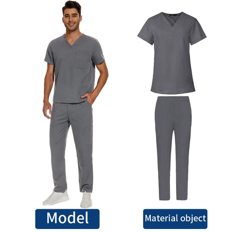 High Quality Unisex Scrubs Uniform Nurse Suit Pet Beauty Shop Medical Sets Spa Uniforms Womens Scrub Sets Work Wear Oversized