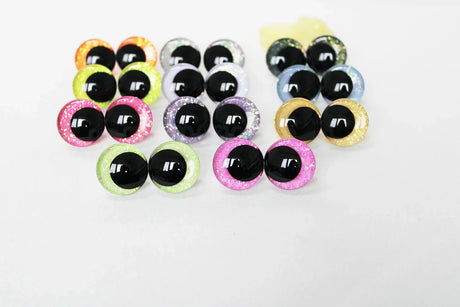 10pairs new eyes 12mm 14 16 18 20 25 30mm  3D Cartoon glitter toy safety eyes  doll eyes eyes with hard washer -C11