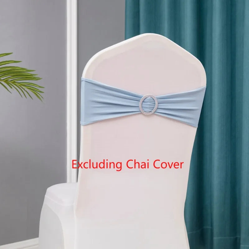 10pcs/lot Stretch Lycra Spandex Chair Covers Bands With Buckle Slider For Wedding Decorations Wholesale Chair Sashes Bow heart