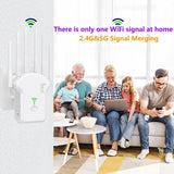 1200Mbps Wireless WiFi Repeater WiFi Signal Repeater Dual-Band 2.4G 5G WiFi Extender Antenna Network Amplifier WPS Router