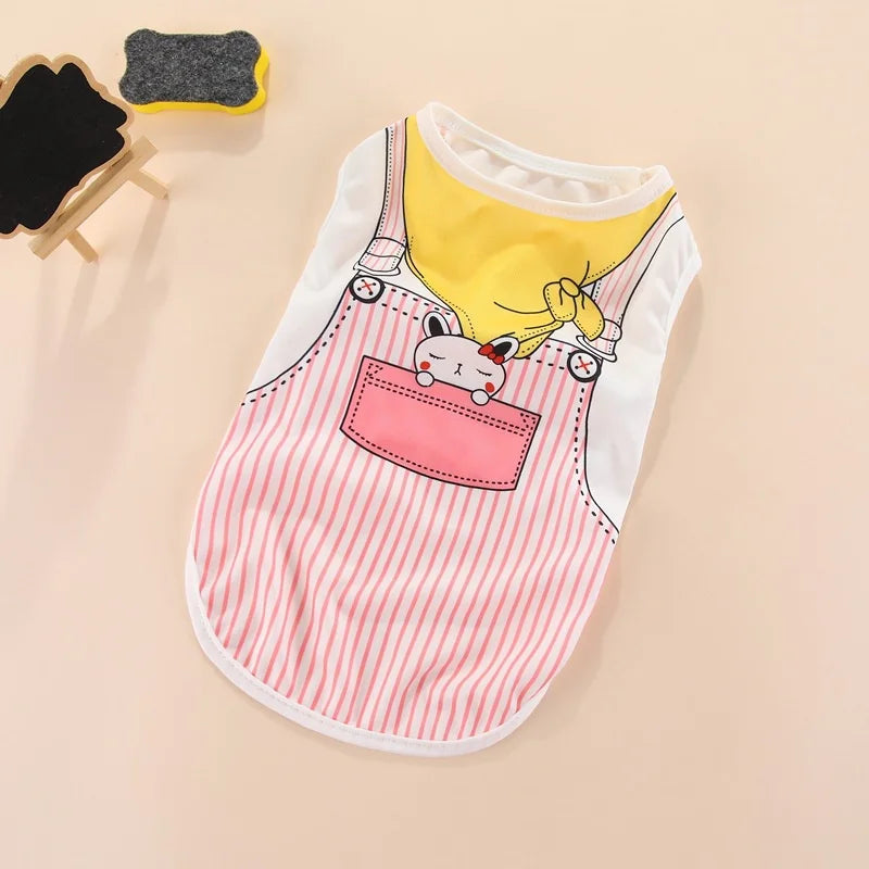 Pet Cat Costume Small Dog Cat Clothes Cute Puppy Cat Kitten T-shirt Summer Vest Shirt Apparel For Spring And Summer Dog Vests