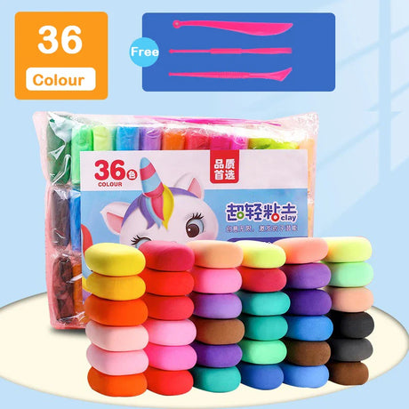 48 Colors Air Dry Clay Ultra Light Magic Modeling Clay with Tools Plasticine Diy Play Dough Sets Toys for Kids Birthday Gift