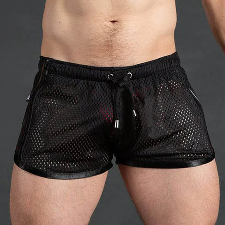 Men Casual Shorts Mesh Sexy Breathable Boxer Shorts Transparent Briefs Bugle Pouch Panties Male See Through Trunk Sexy Pant