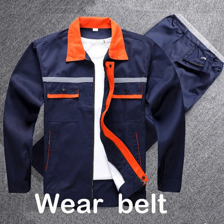 Safety Reflective Work Clothing Men Plus Size Loose Durable Mechanical Protective Uniform Auto Repairmen Workshop Coverall M-8xl