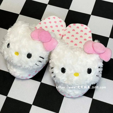 Sanrio HelloKitty Melody Kuromi Kawaii Plush Toys Slipper Home Dormitory Slippers Anime Accessories Christmas Gifts