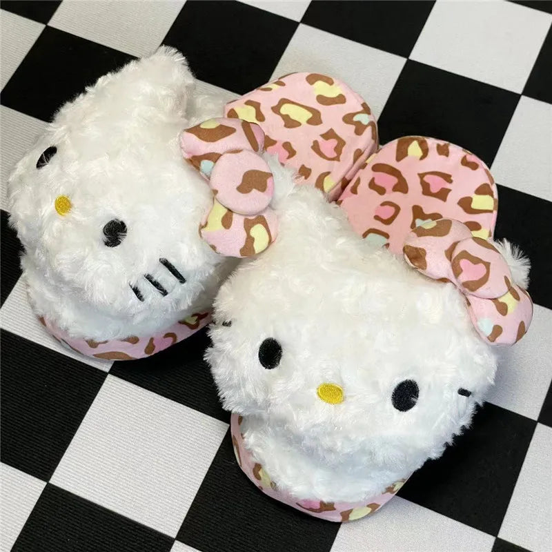 Sanrio HelloKitty Melody Kuromi Kawaii Plush Toys Slipper Home Dormitory Slippers Anime Accessories Christmas Gifts