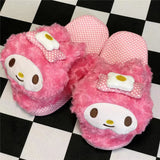 Sanrio HelloKitty Melody Kuromi Kawaii Plush Toys Slipper Home Dormitory Slippers Anime Accessories Christmas Gifts