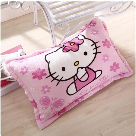 Sanrio hello Kitty Bedding Set Flannel Quilt Cover baby Pillowcase Sheets Winter Cartoon Coral Fleece girl comforter duvet