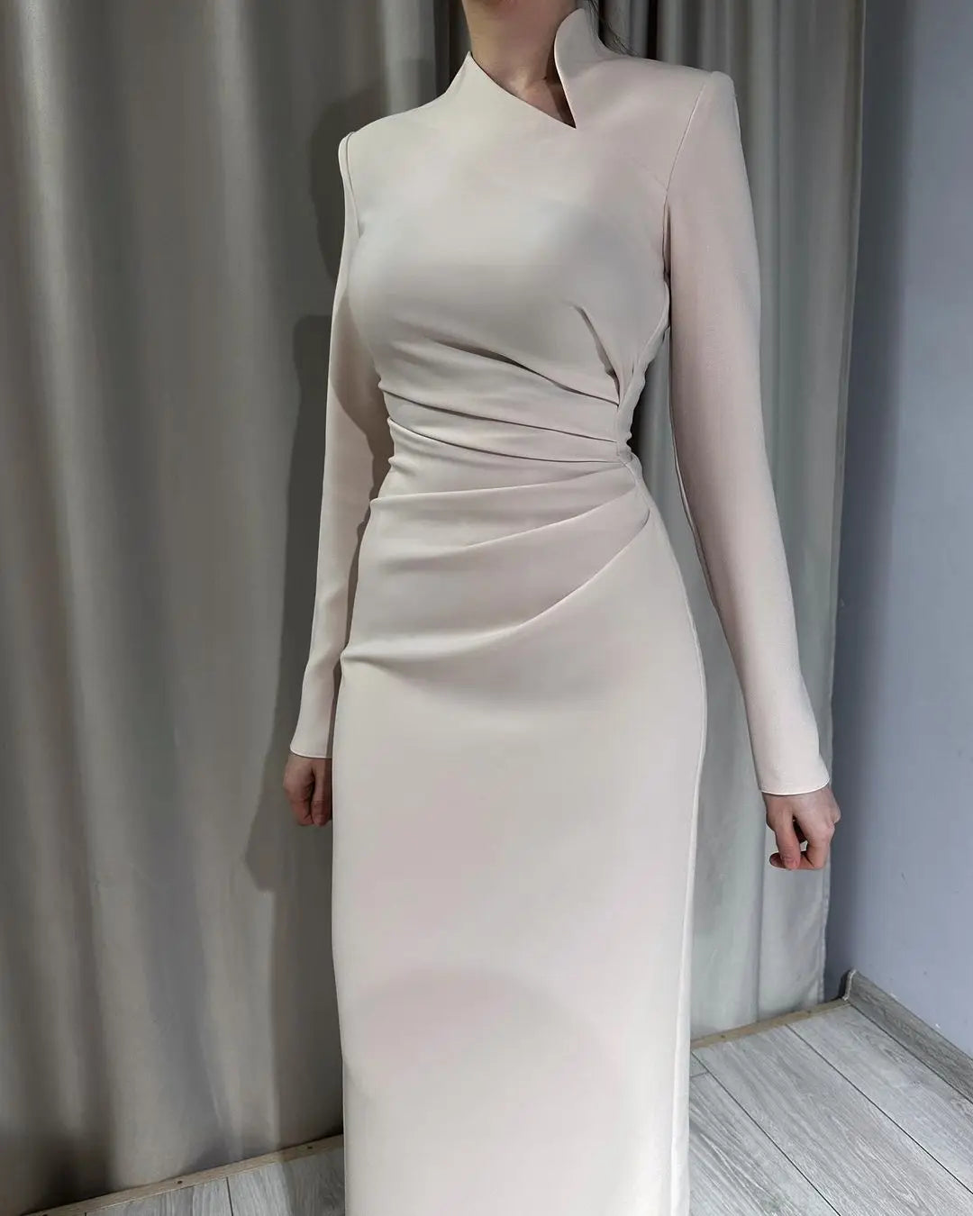 Saudi Arabia Evening Dresses فساتين سهرة Women's Prom Dresses Long Sleeves High Neck Ankle Length Formal Occasion Party Dresses