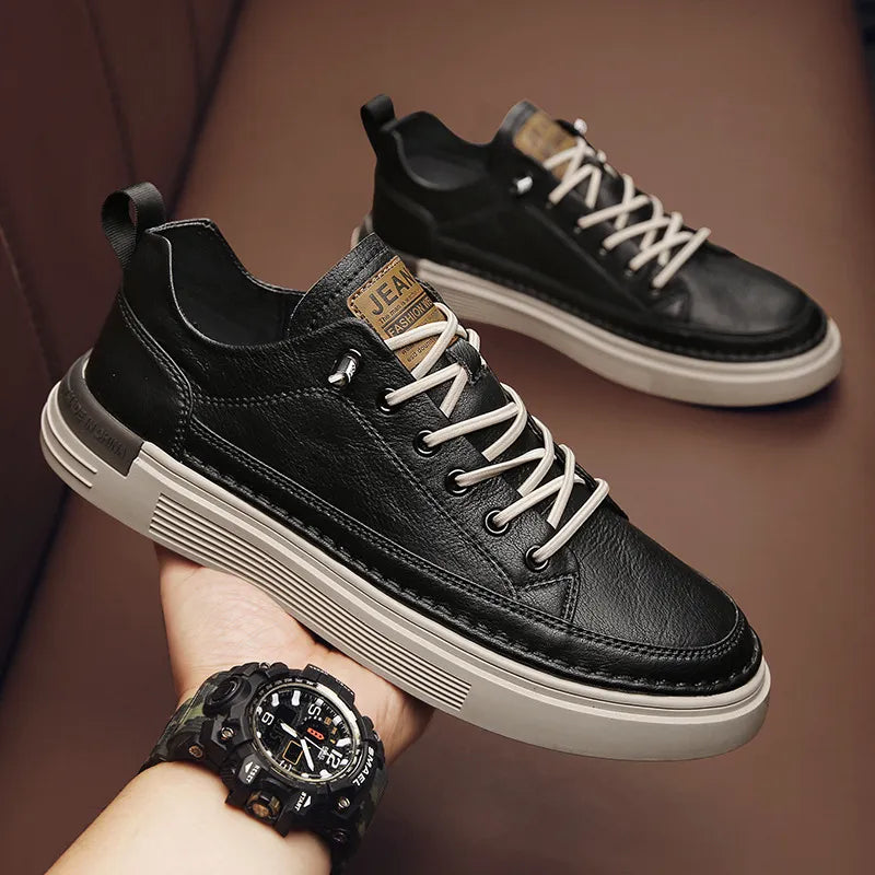 Classic Men's Sneakers Platform Slip on Casual Shoes for Men Leather Sneakers New Comfort Flat Shoes Spring Men's Loafers Shoes