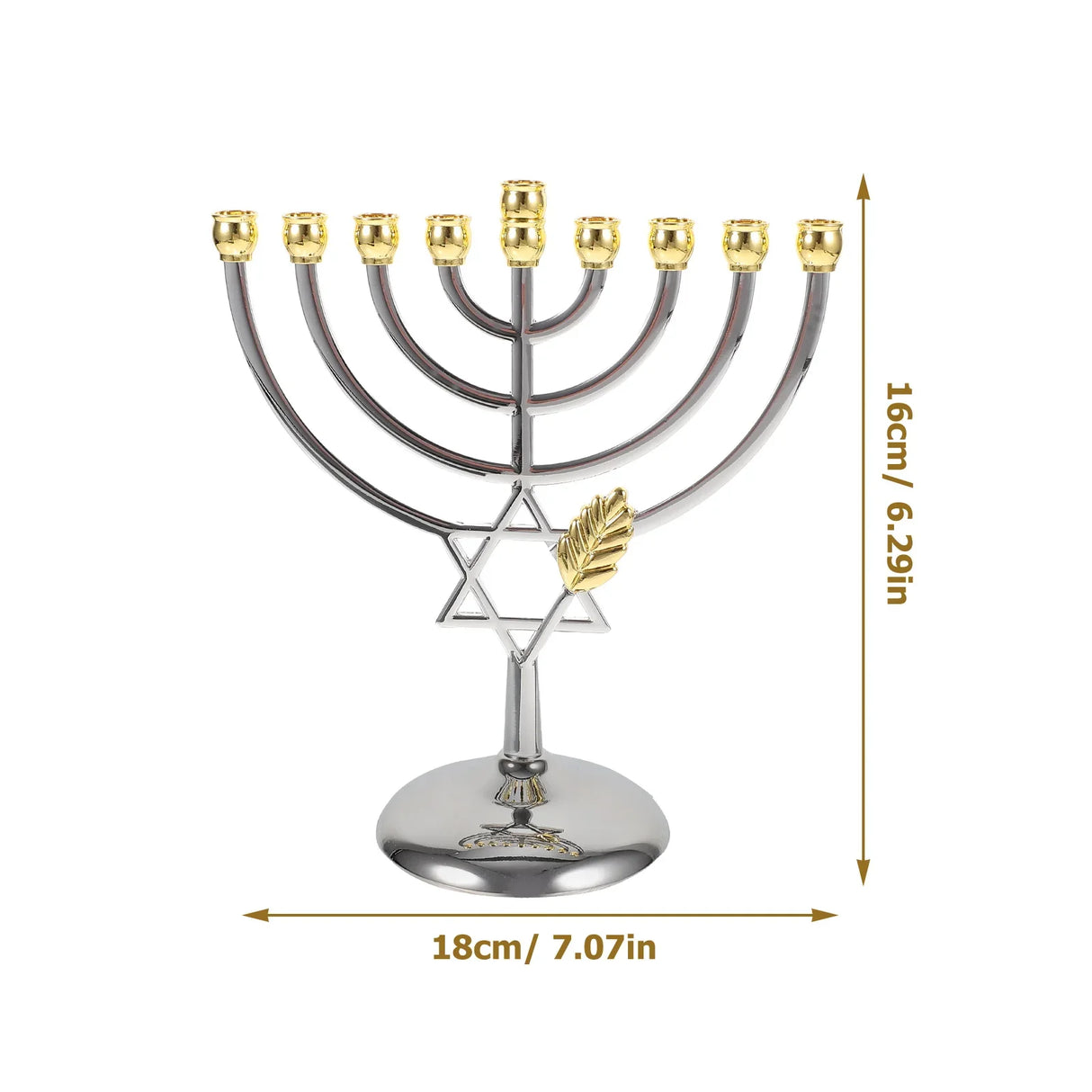 Jewish Candle Holder Branch Candlestick Metal Candle Holder Party Ornament Jewish New Year Nine Headed Candlestick