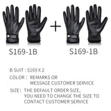 BISON DENIM Men Sheepskin Gloves Genuine Leather Thermal Warm Touchscreen Mittens Winter Ultralight Windproof Gloves For Driving