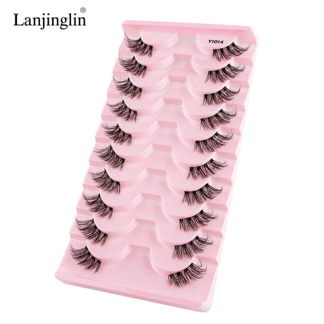 Half Eye Lashes 2/20 Boxes Natural Long Wholesale 3D Mink Lashes Clear Band Eyelash Extensions Makeup Tools Faux Cils maquillaje