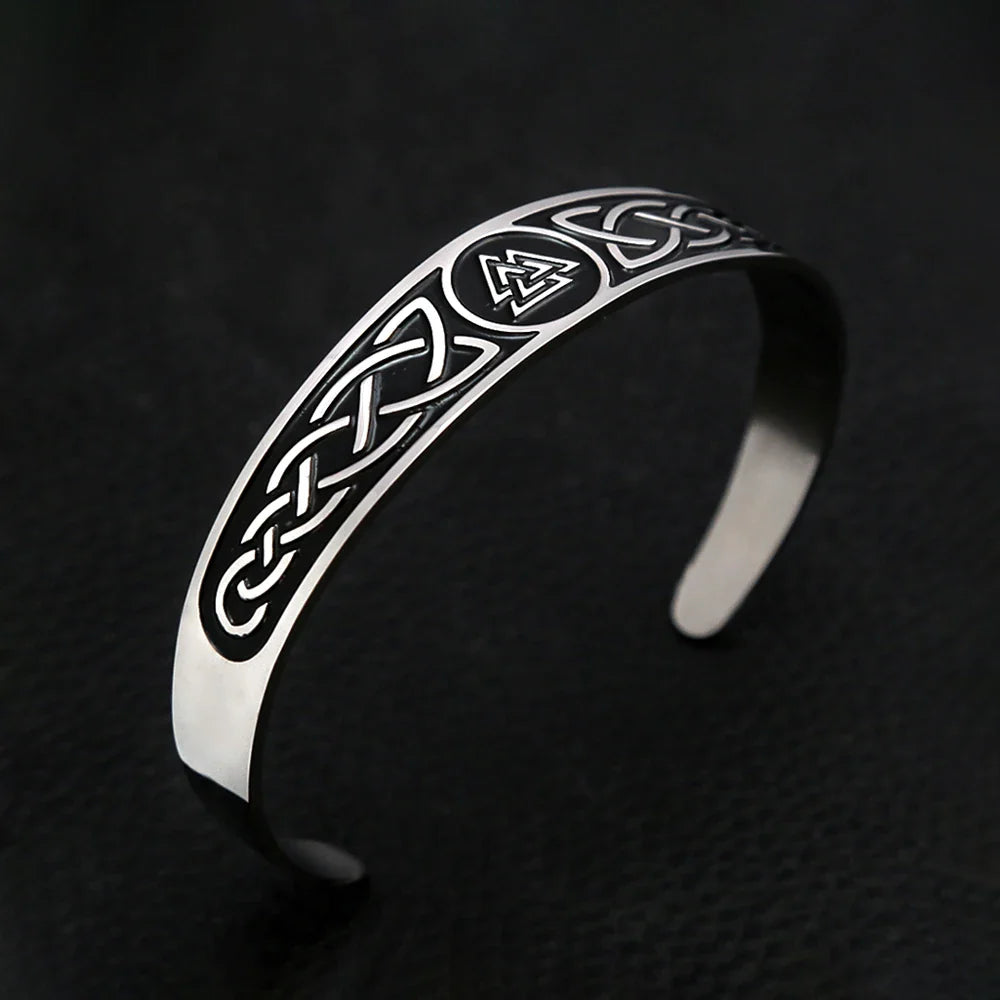 Black Stainless Steel Viking Rune Bracelets For Men Women Retro Viking Tree of Life Bracelet Biker Fashion Jewelry Amulet Gift