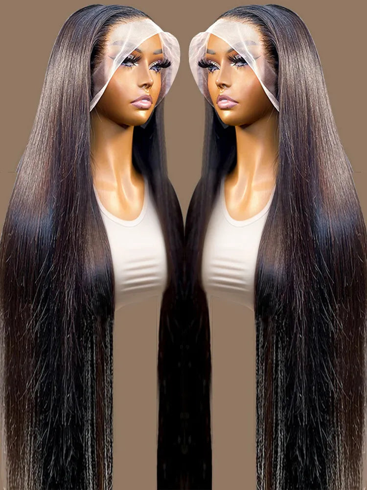 40 42 44 46 50Inch Transparent 13x4 13x6 HD Straight Lace Front Wigs For Women Human Hair Glueless Wigs Ready to Wear PrePlucked