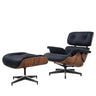 US Inventory Modern Living Room Lounge Chairs Arm Chair with Ottoman Stool Genuine Leather