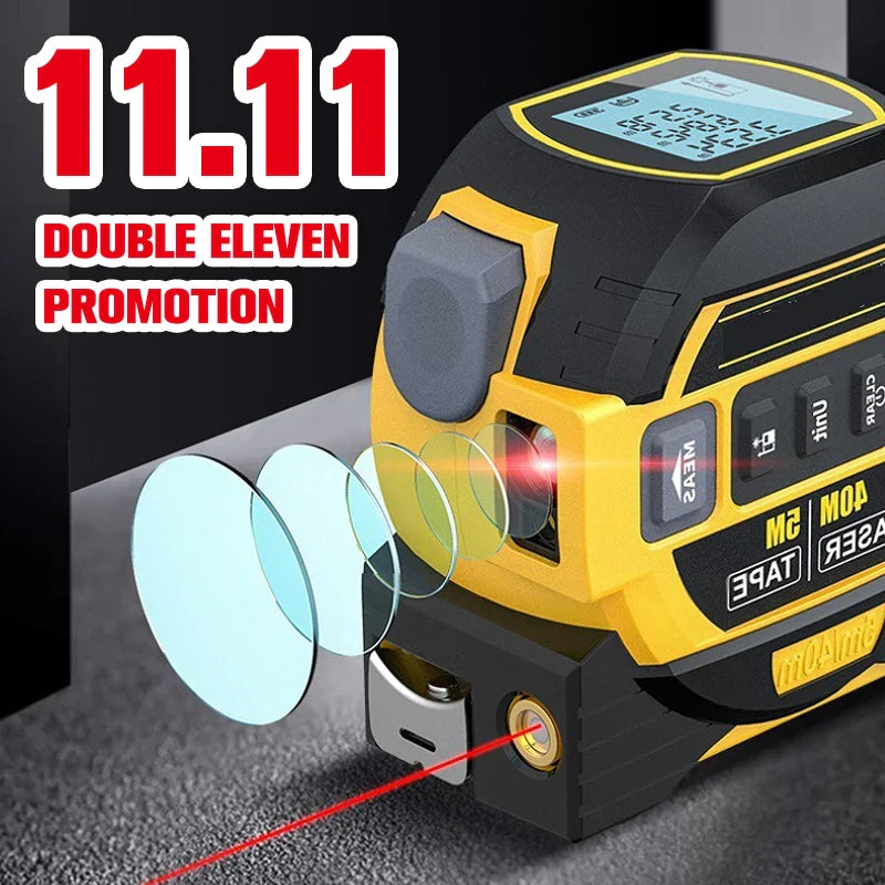 3In1 Laser Tape Measure Laser Rangefinder 60cm Accurate Digital Laser Tape Range Finder Measure Tool and 90 Degrees Laser Ievel