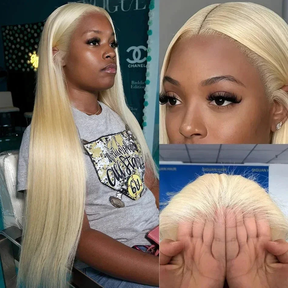 Hairinside 30 40 Inch HD 613 Bone Straight 13x6 Lace Front Human Hair Wig Color 250% 13x4 Honey Blonde Frontal Wigs For Women