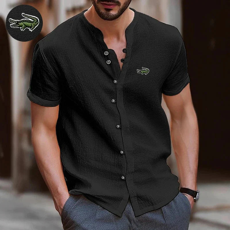 High Quality Men's Spring/Summer New Long Sleeved Cotton Linen Shirt Business Casual Loose Fitting T-Shirt Shirt Top S-2XL