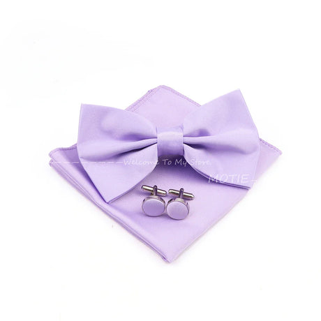 New Colorful Bowties Handkerchiefs Cufflinks Set Polyester Brooches For Men's Business Wedding Party Suit Dress Accessories Gift