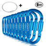 Lixada 9 Pack Aluminum Alloy D-ring Locking Carabiner Clip Set Screw Lock Hanging Hook Buckle Keychain Outdoor Multi Tools