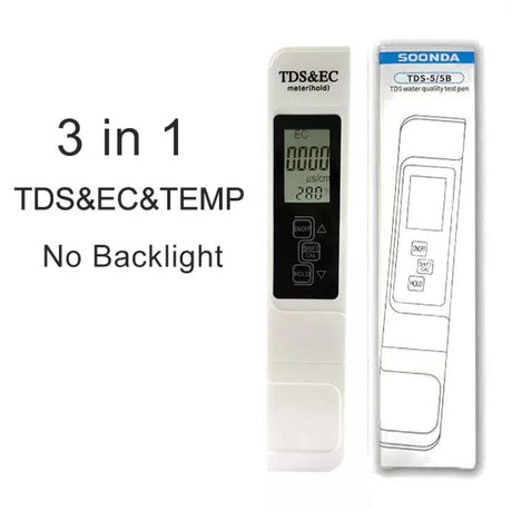 2-in-1 PPM Water TDS Meter Tester Drinking Water Quality Analyzer Monitor Filter Rapid Test Aquarium Hydroponics Pools PPM TDS-3