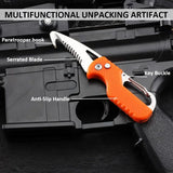 Portable Folding Knife Express Package Knife Gift Keychain Serrated Hook Knife Outdoor Camping Carry-on Survival Tool Box Opener